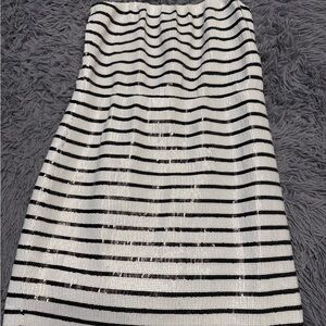 BCBG NWT- Black and White Sequin Cocktail Prom Dress